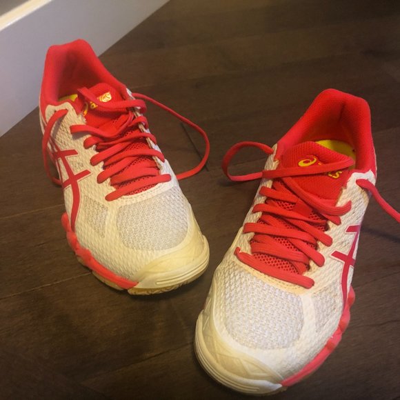 Asics Court Shoes, White & Laser Pink - Picture 5 of 11